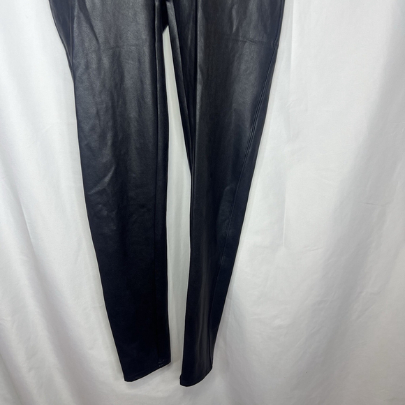 Spanx Mama Maternity Faux Leather High Waisted Leggings Very Black L Stretch - Picture 4 of 12